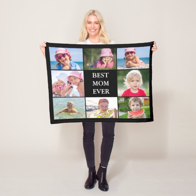 Couverture Polaire Meilleur Collage Photo de Maman (En situation)