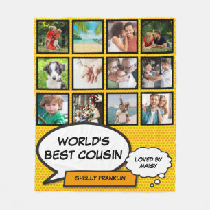 Couverture Polaire Meilleur Cousin du monde 12 Photo Comic Retro Fun