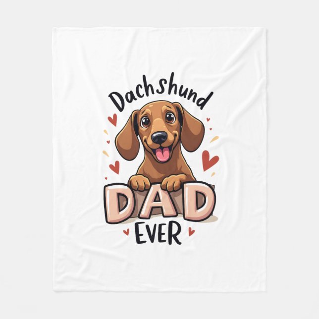Couverture Polaire Meilleur Dachshund Papa Jamais T Chemise (Devant)