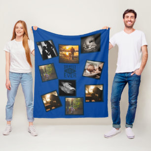 Couverture Polaire Meilleur DAD Photo Collage Funny Fatherhood Citati