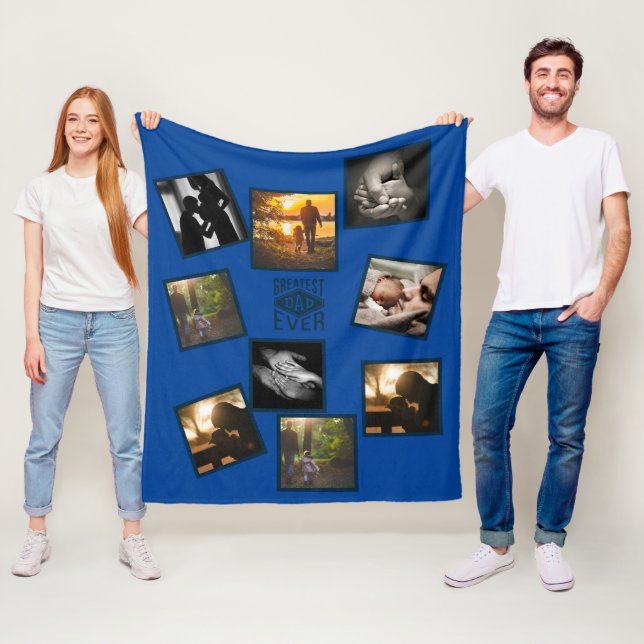 Couverture Polaire Meilleur DAD Photo Collage Funny Fatherhood Citati (En situation)