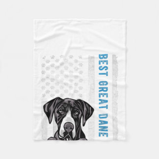 Couverture Polaire Meilleur Dane jamais American Fun Drapeau Chien ca