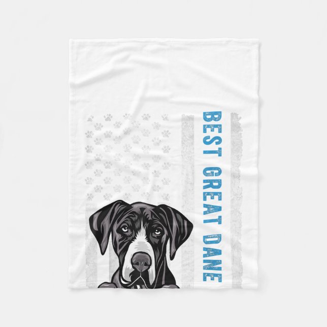 Couverture Polaire Meilleur Dane jamais American Fun Drapeau Chien ca (Devant)