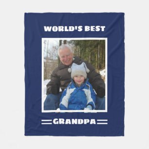 Couverture Polaire Meilleur grand-père du monde Photo personnalisée