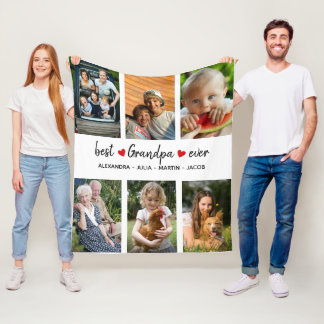 Couverture Polaire Meilleur Grand-Père Ever 6 photo personnalisée