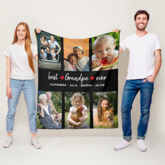 Couverture Polaire Meilleur Grand-Père Ever 6 Photo Personnalisée