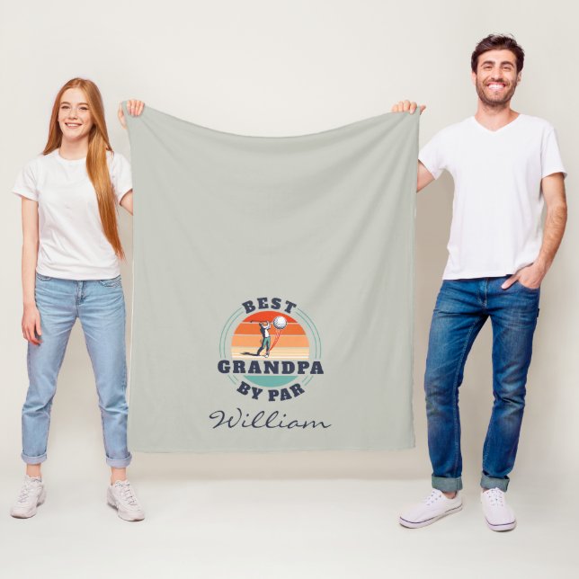 Couverture Polaire Meilleur Grand-Père Par Par Retro Golf Keepsaké (En situation)