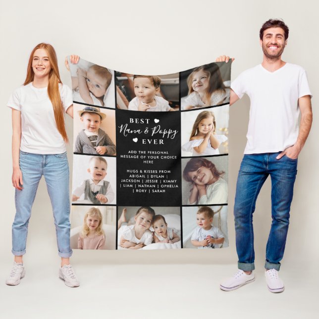 Couverture Polaire Meilleur Nana & Poppy Ever 10-Photo Collage modern (En situation)