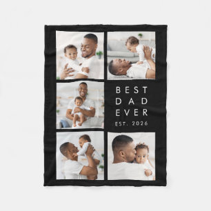 Couverture Polaire Meilleur Papa Collage de Photos