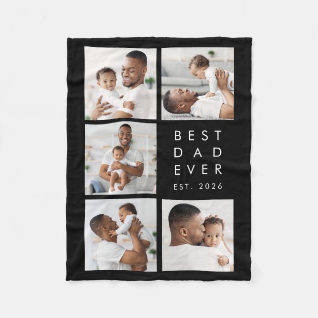Couverture Polaire Meilleur Papa Collage de Photos (Devant)