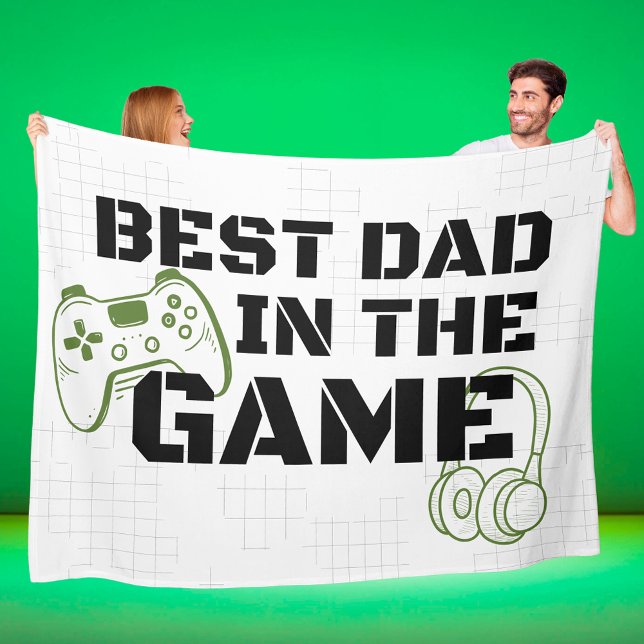 Couverture Polaire Meilleur papa dans le jeu Grand cadeau pour Gamer (Best in the Game Large Fleece Blanket. Birthday or Father's Day Gift for Dad!)