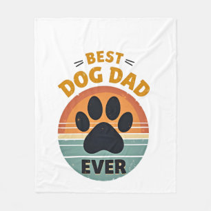 Couverture Polaire Meilleur Papa de Chien Vintage Rétro Patte Coucher