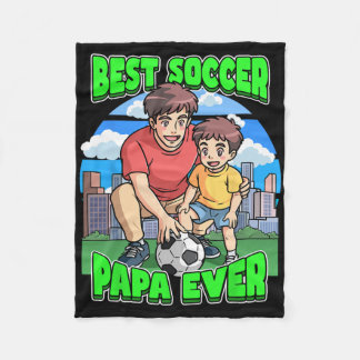 Couverture Polaire Meilleur Papa de Football Célébrez la Fête des Pèr