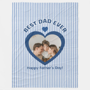 Couverture Polaire Meilleur Papa Ever Carte Photo à Coeur Modèle Mini