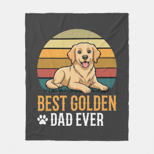 Couverture Polaire Meilleur Papa Golden Retriever Rétro Chien