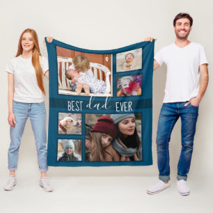 Couverture Polaire Meilleur papa jamais Fête des pères Multi photo bl