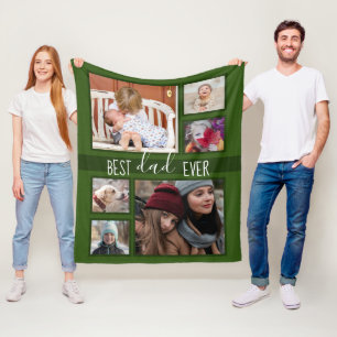 Couverture Polaire Meilleur papa jamais Fête des pères Multi photo Ve