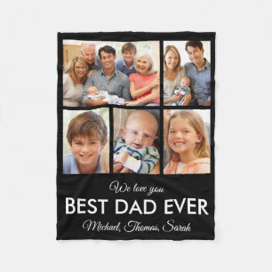 Couverture Polaire Meilleur papa Jamais Fête des pères Photo Collag