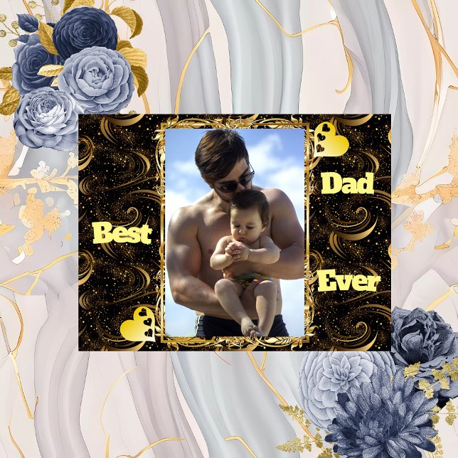 Couverture Polaire Meilleur Papa Jamais Or Moderne Calligraphie Black (Best Dad Ever Gold Modern Calligraphy Black Swirls Fleece Blanket)