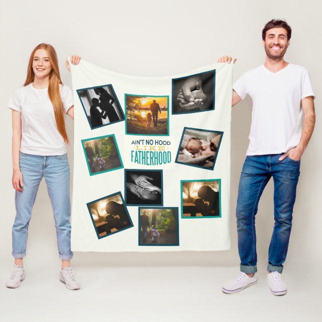 Couverture Polaire Meilleur papa Photo Collage Funny Citation de la p (En situation)