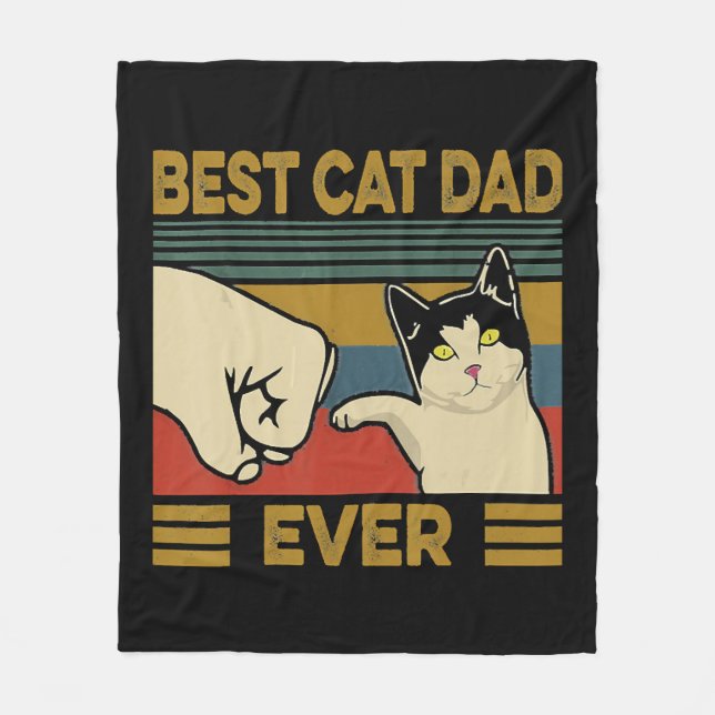 Couverture Polaire Meilleur père de chat jamais (Devant)