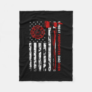 Couverture Polaire Meilleur Pompier Papa Jamais Flag Américain