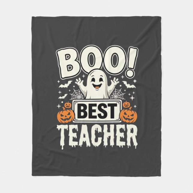 Couverture Polaire Meilleur professeur de fantôme de Halloween Design (Devant)