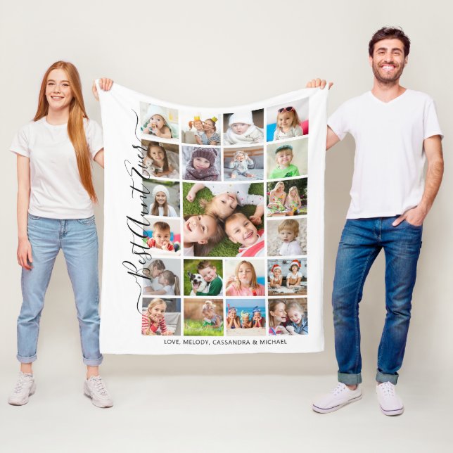 Couverture Polaire MEILLEUR TONNE JAMAIS 21 Photo Collage Script Keep (En situation)