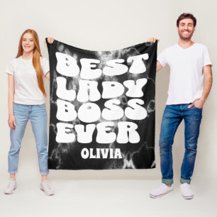Couverture Polaire Meilleure dame Boss jamais rétro Black Tie Dye Per