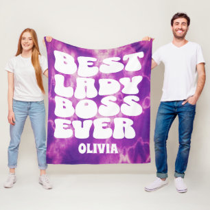 Couverture Polaire Meilleure dame Boss Jamais Rétro Purple Tee Tee Pe