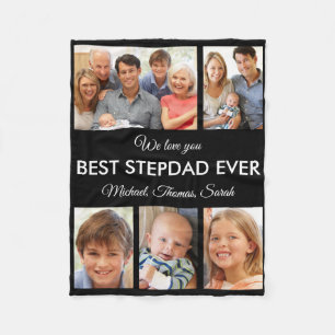 Couverture Polaire Meilleure Fête des pères de collage photo Stepdad 