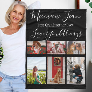 Couverture Polaire Meilleure grand-mère Ever 6 photo Collage blanc no