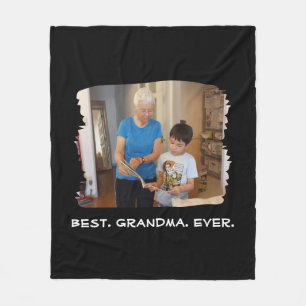 Couverture Polaire Meilleure Grand-mère jamais personnalisée Photo Na