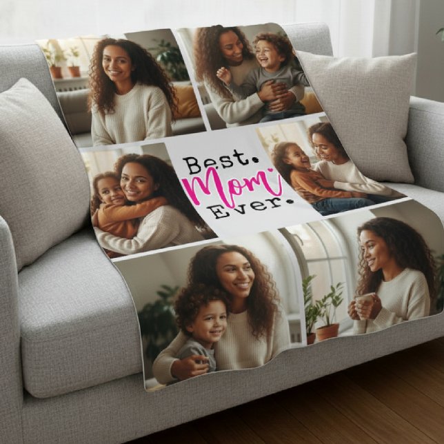 Couverture Polaire Meilleure Maman Collage Photo Anniversaire Fête de (Best Mom Ever Photo Collage Birthday Mother's Day Fleece Blanket
)