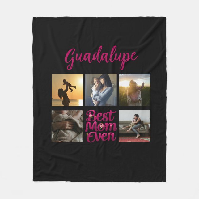 Couverture Polaire Meilleure Maman Collage Photo de Mère (Devant)