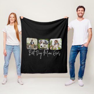 Couverture Polaire Meilleure maman de chien jamais - Collage personna