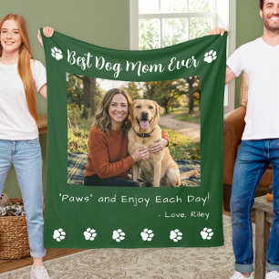 Couverture Polaire Meilleure Maman de Chien Paws Photo de Compagnon V