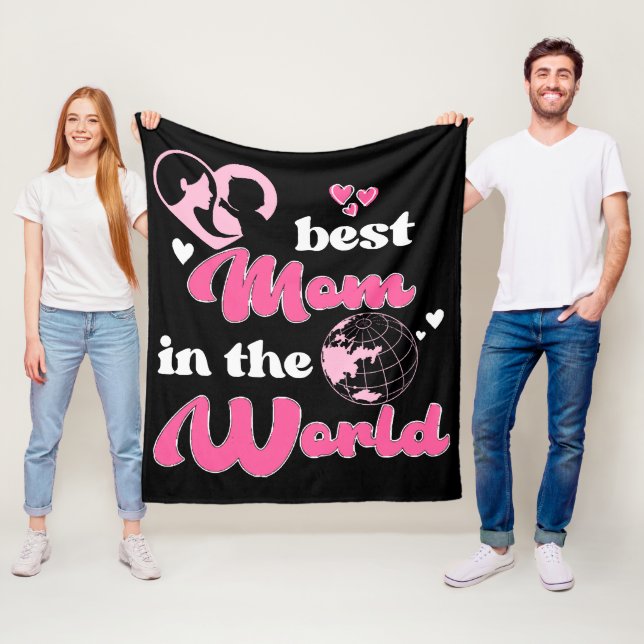 Couverture Polaire Meilleure Maman du Monde Fête des Mères (En situation)