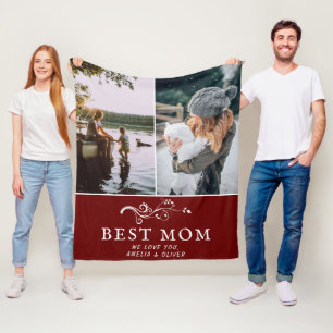 Couverture Polaire Meilleure Maman Foliage Moderne 2 Photos Personnal