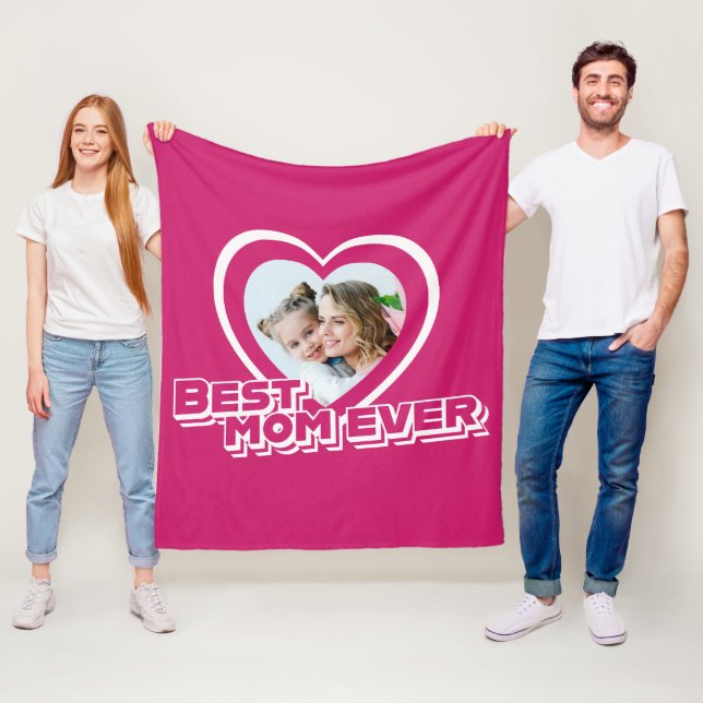 Couverture Polaire Meilleure maman jamais mère Fête des mères Photo p (En situation)