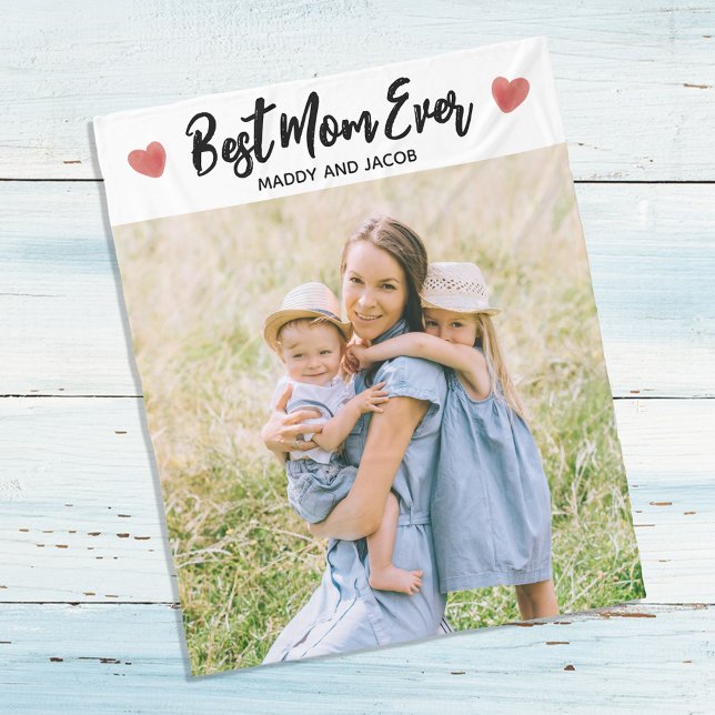 Couverture Polaire Meilleure Maman Jamais Moderne Photo Blanche Toiso (Créateur téléchargé)