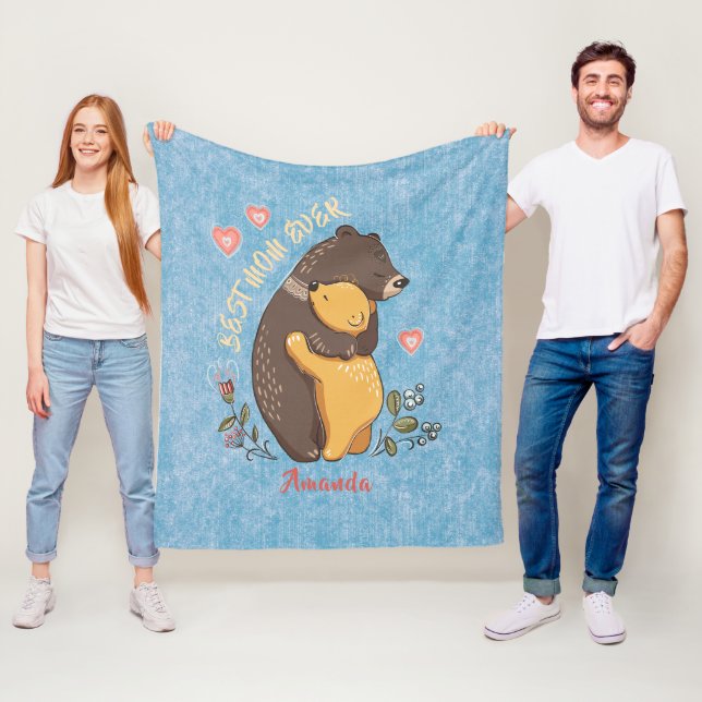 Couverture Polaire Meilleure maman personnalisée jamais cadeau, mère  (En situation)