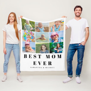 Couverture Polaire Meilleure Maman Photo Collage Blanche en polaire