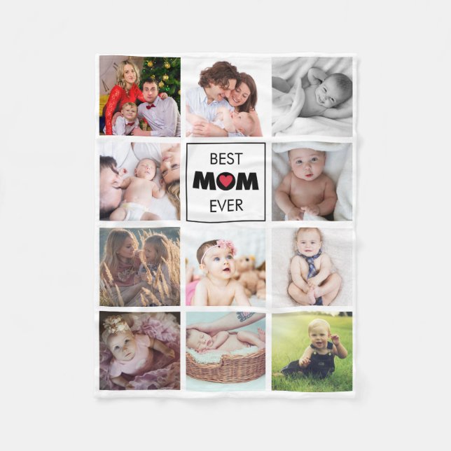 Couverture Polaire Meilleure Maman Toujours Moderne Cute Photo Collag (Devant)