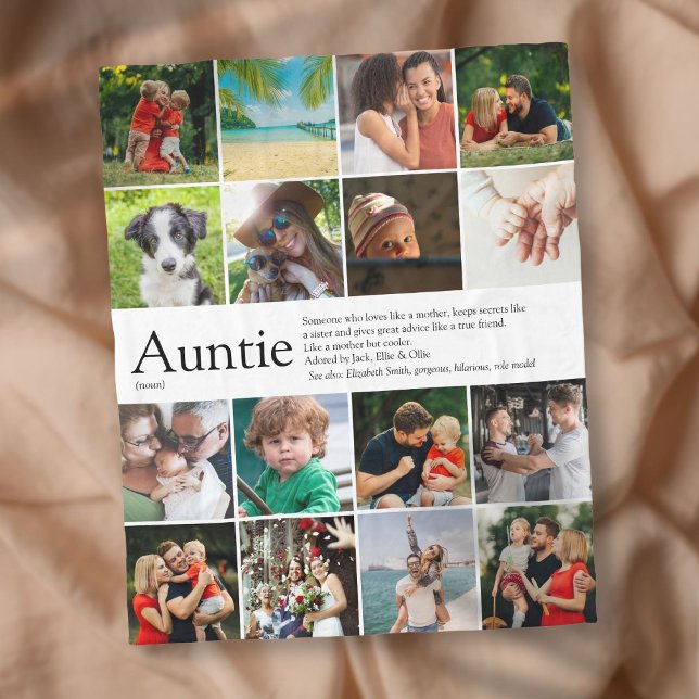 Couverture Polaire Meilleure Tante, Tante Définition 16 Photo (Best Ever Aunt, Auntie Definition 16 Photo Fleece Blanket)