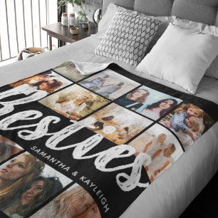 Couverture Polaire MEILLEURES AMIES, Collage de photos & Noms Meill