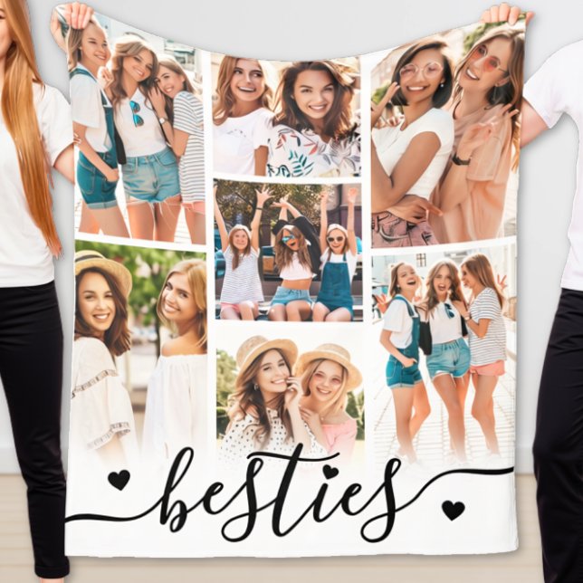 Couverture Polaire Meilleures Amies Copines Photo (Best Friends Besties Photo Fleece Blanket)