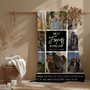 Couverture Polaire Meilleures amies pour toujours 8 Collage photo mod
