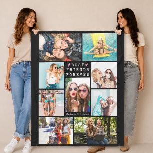 Couverture Polaire MEILLEURES AMIES POUR TOUJOURS Collage de photos a