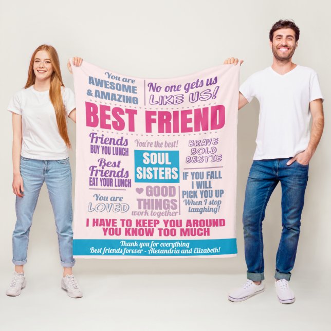 Couverture Polaire Meilleures Citations BFF Bestie Friends (En situation)